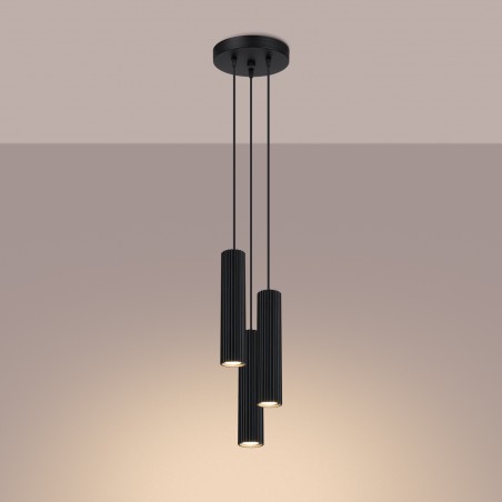 Lampa wisząca KARBON 3P czarny SL.1576 Sollux