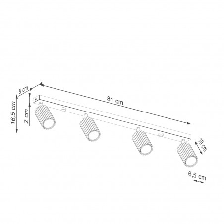 Plafon KARBON 4L czarny SL.1584 Sollux