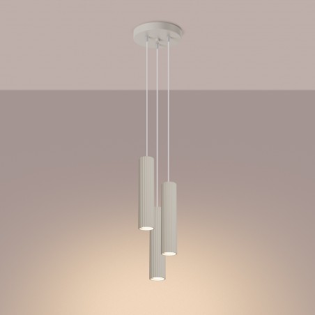 Lampa wisząca KARBON 3P beżowy SL.1595 Sollux