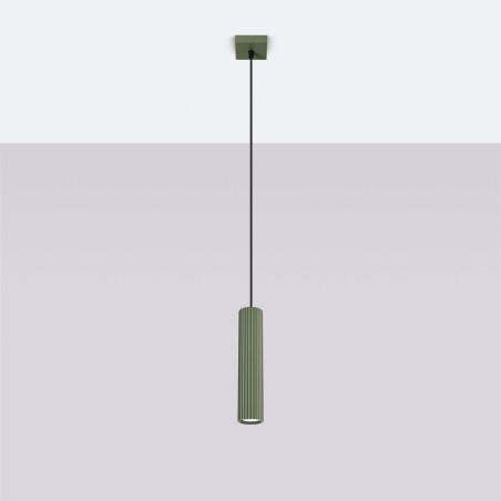 Lampa wisząca KARBON 1 zielony oliwkowy SL.1611 Sollux
