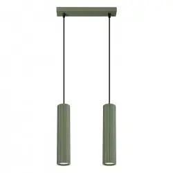 Lampa wisząca KARBON 2 zielona oliwka SL.1612 Sollux