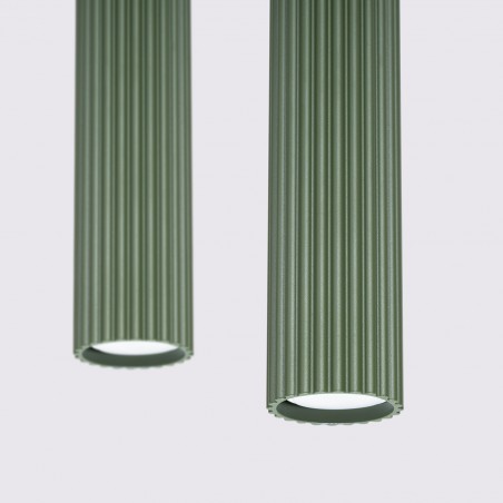 Lampa wisząca KARBON 2 zielona oliwka SL.1612 Sollux