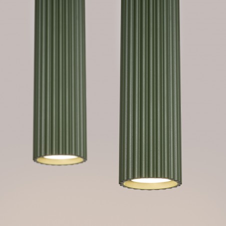 Lampa wisząca KARBON 2 zielona oliwka SL.1612 Sollux