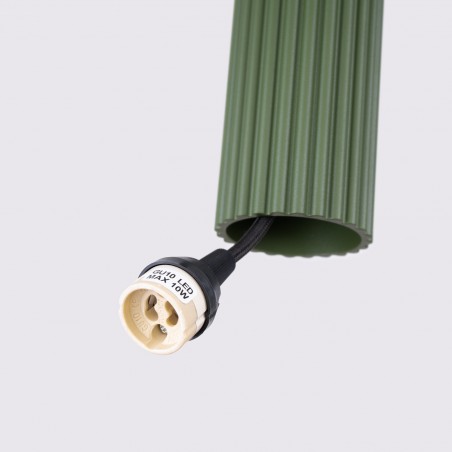 Lampa wisząca KARBON 2 zielona oliwka SL.1612 Sollux