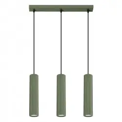 Lampa wisząca KARBON 3L zielona oliwka SL.1613 Sollux