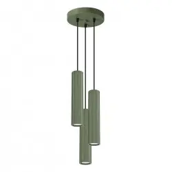 Lampa wisząca KARBON 3P zielona oliwka SL.1614 Sollux