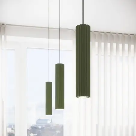 Lampa biurkowa KARBON zielona oliwka SL.1624 Sollux