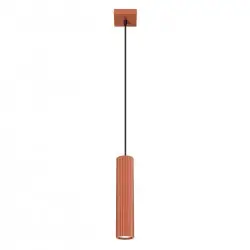 Lampa wisząca KARBON 1 ochra czerwona SL.1630 Sollux