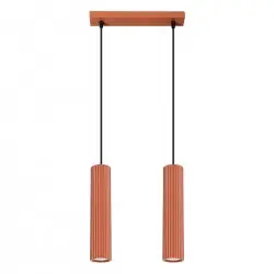 Lampa wisząca KARBON 2 ochra czerwona SL.1631 Sollux