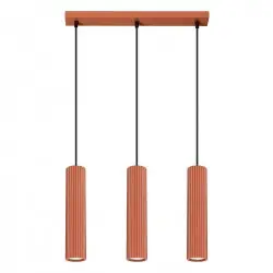 Lampa wisząca KARBON 3L ochra czerwona SL.1632 Sollux