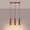 Lampa wisząca KARBON 3L ochra czerwona SL.1632 Sollux