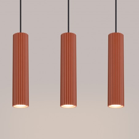 Lampa wisząca KARBON 3L ochra czerwona SL.1632 Sollux
