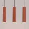 Lampa wisząca KARBON 3L ochra czerwona SL.1632 Sollux