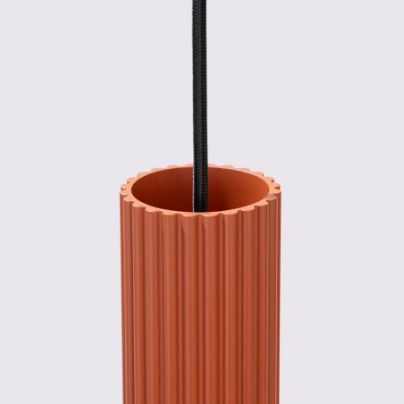 Lampa wisząca KARBON 3L ochra czerwona SL.1632 Sollux