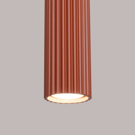 Lampa wisząca KARBON 3L ochra czerwona SL.1632 Sollux