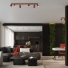 Lampa wisząca KARBON 3L ochra czerwona SL.1632 Sollux