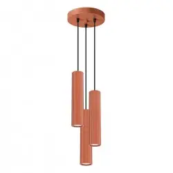 Lampa wisząca KARBON 3P ochra czerwona SL.1633 Sollux