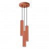 Lampa wisząca KARBON 3P ochra czerwona SL.1633 Sollux