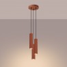 Lampa wisząca KARBON 3P ochra czerwona SL.1633 Sollux