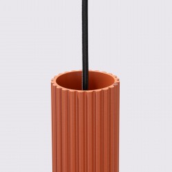 Lampa wisząca KARBON 3P ochra czerwona SL.1633 Sollux