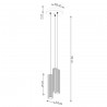 Lampa wisząca KARBON 3P ochra czerwona SL.1633 Sollux