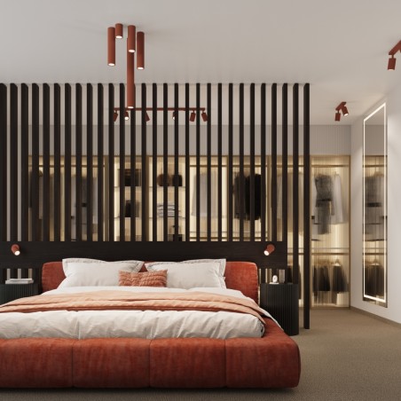Kinkiet KARBON ochra czerwona z włącznikiem SL.1636 Sollux