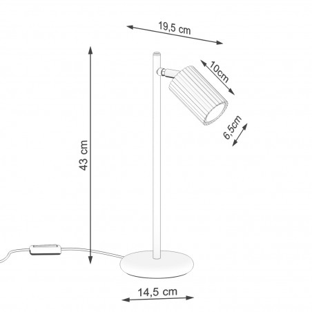 Lampa biurkowa KARBON ochra czerwona SL.1643 Sollux