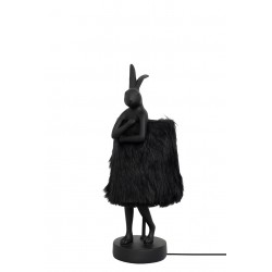 NOWOŚĆ 56674 KARE lampa stołowa RABBIT FUR 50 cm       czarna / złota  King Home