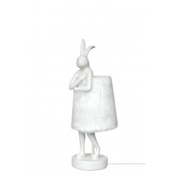 NOWOŚĆ 56671 KARE lampa stołowa RABBIT FUR 50 cm       biała / srebrna  King Home
