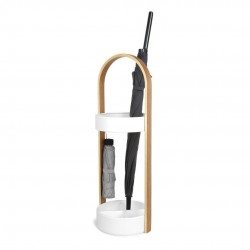 NOWOŚĆ 320240-668 UMBRA stojak na parasolki BELLWOOD biało naturalny  King Home