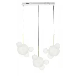 NOWOŚĆ MSE1501100546 MOOSEE lampa wisząca CAPRI LINE 3 złota / biała - 180 LED, aluminium, szkło King Home