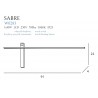 MAXLIGHT W0283 KINKIET SABRE 91 cm CZARNY IP23, ściemnialny z włącznikiem d