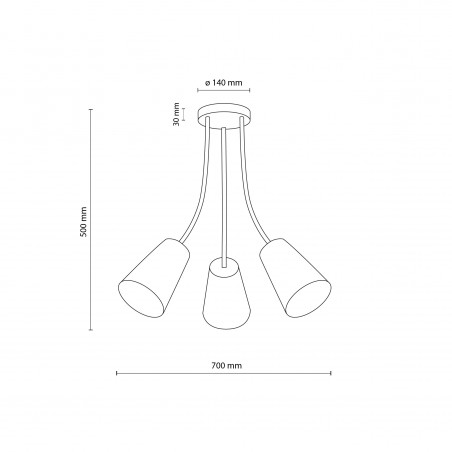 NOWOŚĆ 2106WIRE COLOUR LAMPA SUFITOWA 3 Tk Lighting