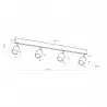 NOWOŚĆ 1009TOP BLACK LAMPA SUFITOWA 4 PŁ Tk Lighting