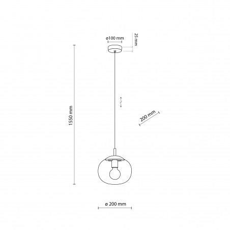 NOWOŚĆ 5823VIBE TRANSPARENT LAMPA WISZĄCA 1 200 Tk Lighting