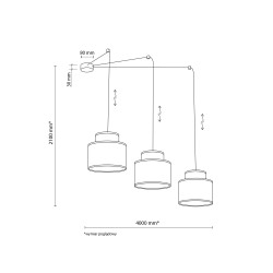 NOWOŚĆ 2345DUO WHITE JUTA LAMPA WISZACA 3 Tk Lighting
