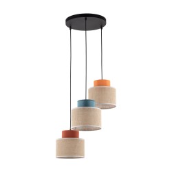 NOWOŚĆ 2759DUO JUTA MIX LAMPA WISZACA 3 KOŁO Tk Lighting