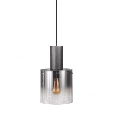 Lampa wisząca Javier MD17076-1A BK Italux czarny, dymny stop metali, szkło