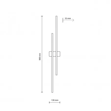 NOWOŚĆ 6626FLASH BLACK KINKIET 2 LED Tk Lighting