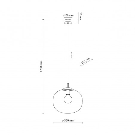 NOWOŚĆ 4703VIBE TOPAZ LAMPA WISZĄCA 1  350 Tk Lighting