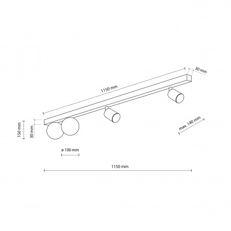 NOWOŚĆ 10002VOX LAMPA SUFITOWA 4 Tk Lighting