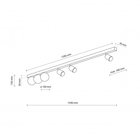 NOWOŚĆ 10003VOX LAMPA SUFITOWA 6 Tk Lighting