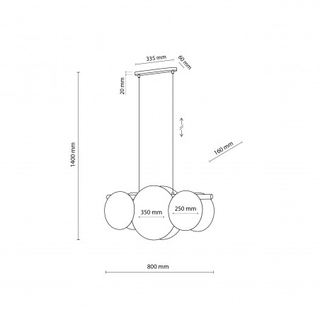 NOWOŚĆ 10005PULSE LAMPA WISZĄCA 3 Tk Lighting
