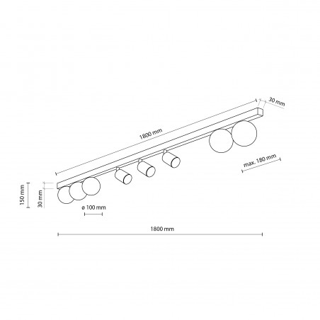 NOWOŚĆ 10004VOX LAMPA SUFITOWA 8 Tk Lighting