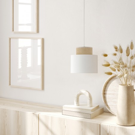 NOWOŚĆ 10078DUO WHITE JUTA LAMPA WISZĄCA 1 Tk Lighting