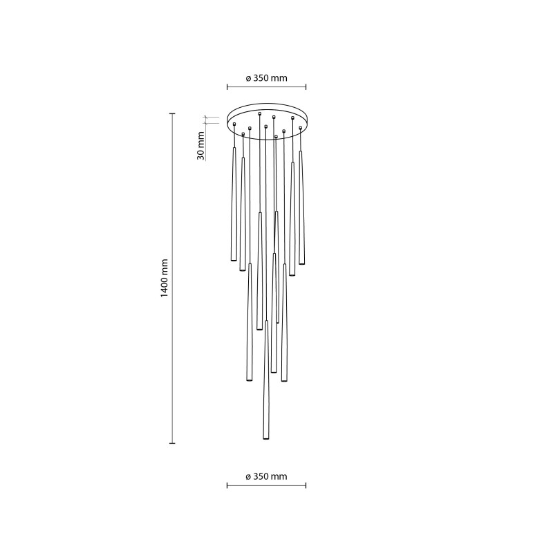 NOWOŚĆ 10114PIANO BLACK LAMPA WISZACA 10 Tk Lighting