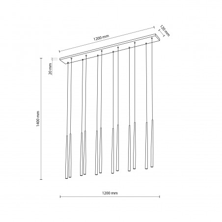 NOWOŚĆ 10115PIANO BLACK LAMPA WISZACA 12 Tk Lighting