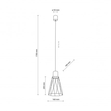 NOWOŚĆ 10159MODESTO BLACK LAMPA WISZACA 1 Tk Lighting