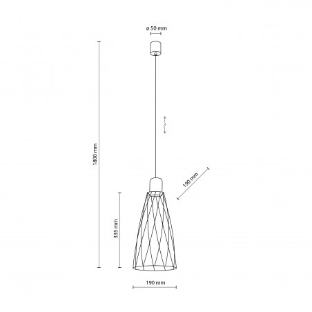 NOWOŚĆ 10161MODESTO BLACK LAMPA WISZACA 1 Tk Lighting
