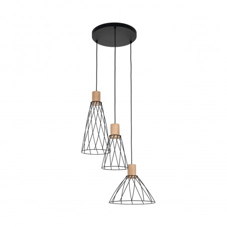 NOWOŚĆ 10188MODESTO WOOD SOSNA LAMPA WISZACA 3 KOŁO Tk Lighting